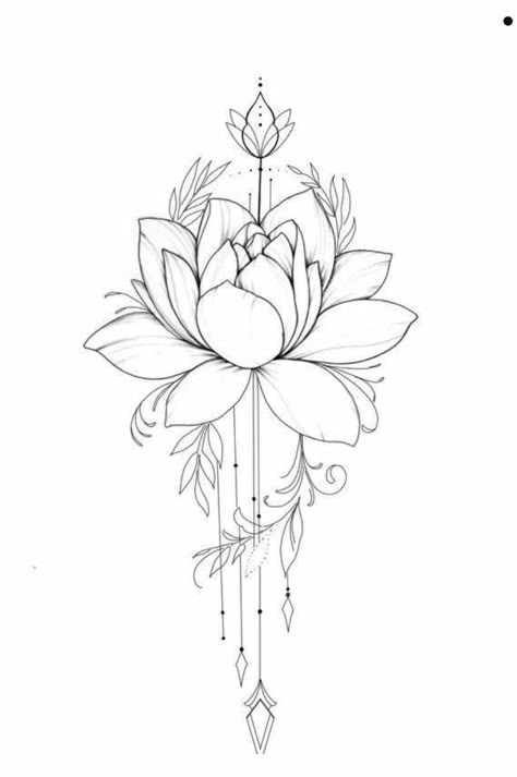 Lotusblume Tattoo, Water Lily Tattoos, Lillies Tattoo, Lotus Tattoo Design, Boho Tattoos, Floral Tattoo Design, Elegant Tattoos, Flower Tattoo Designs, Feminine Tattoos