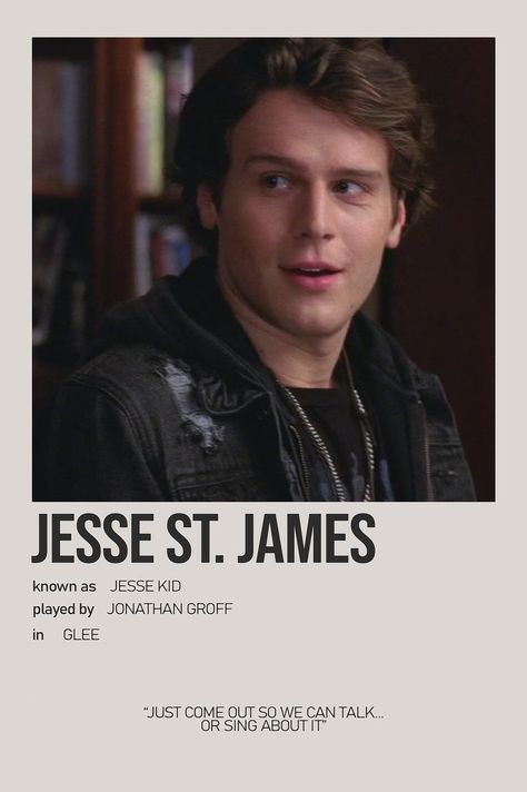 Jesse Saint James Glee, Jessie St James Glee, Jesse St James, Hamilton Cast, Jonathan Groff, Character Poster, King George Iii, River Song, George Iii