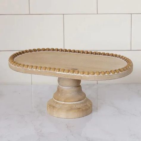 Beaded Oval Pedestal Display Tray https://shrsl.com/35x0r affiliate Wood Pedestal Stand, Pedestal Display, Holding Candle, White Wash Finish, Display Risers, White Wall Decor, Display Tray, Wood Pedestal, Wooden Candles