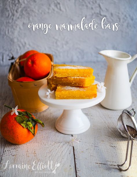 Orange bars seville orange recipe @ Not Quite Nigella Orange Bars, Orange Shortbread, Orange Recipe, Classic Lemon Bars, Seville Orange, Sour Orange, Melting Moments, Shortbread Bars, Orange Marmalade