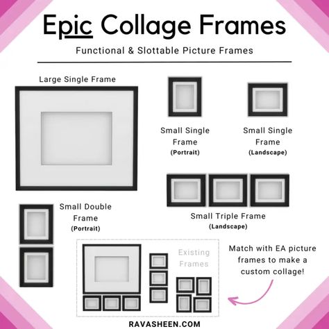 RAVASHEEN - Epic Collage Frames Sims 4 Cc Floor Clutter, Sims 4 Picture Frame Mod, The Sims 4 Ravasheen, Sims 4 Cc Framed Picture, Sims 4 Functional Picture Frame, Sims 4 Photo Frame Mod, Sims 4 Picture Frame Cc, Sims 4 Functional Photo Frame, Sims 4 Cc Ravasheen