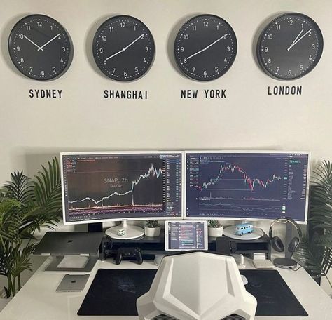 Forex Trading Station Home Office, Trading Station Home Office, Forex Trading Desk Setup, Forex Trading Room Setup, Trading Room Office Design, Trading Table Setup, Home Trading Setup, Forex Trading Setup, Trading Office Ideas