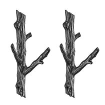 Wood Coat Hooks, Wrought Iron Hooks, Wall Hats, Tree Branch Wall, Unique Trees, Tree Branch, Coat Hooks, Iron Wall, Rustic Home Decor