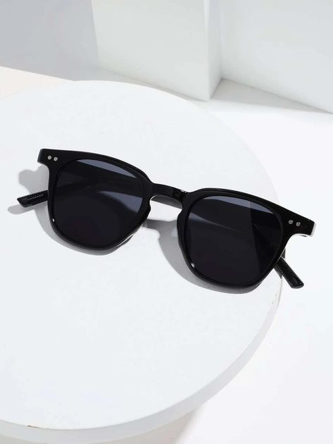 Men Screw Detail Fashion Glasses | SHEIN Black Sunglasses Aesthetic Men, Sunglasses Aesthetic, Monkey Party, Shades For Men, Glasses Inspiration, Men's Glasses, Medium Length Hair Men, Chanel Perfume, Fashion Glasses