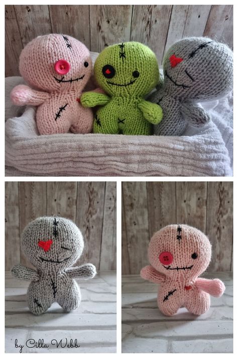 Halloween Scrump Doll Free Knitting Pattern Knit Monster Pattern, Monster Knitting Pattern Free, Loom Knit Amigurumi, Easy Knit Toys, Knitted Monsters Pattern Free, Knit Monster Pattern Free, Plushie Knitting Pattern, Addi Knitting Machine Stuffed Animals, Cute Knitting Patterns Free