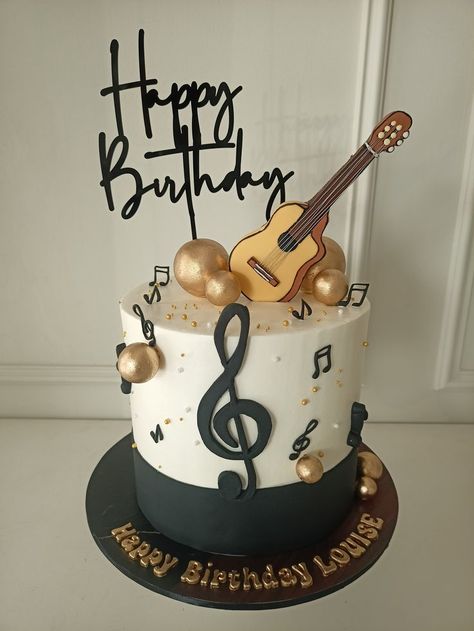 https://pin.it/5HubOWvKE Guitar Inspired Cake, Musician Birthday Cake, Guitar Cakes For Men Birthday, Guitar Cake Ideas Birthday, Country Music Cake, Guitar Themed Birthday Party, Birthday Cake Music Theme, Cake For Music Lover, Cake Music Theme