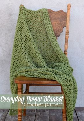 Corak Krusye, Motifs Afghans, Crochet Throw Pattern, Throw Blanket Pattern, Crochet Blanket Pattern Easy, Crocheted Blanket, Blanket Crochet Pattern, Crochet Throw Blanket, Green Crochet