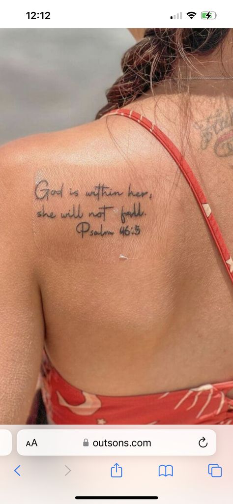 Tattoos Back Shoulder, Open Elbow Tattoo, God Loving Tattoos, Cool Meaningful Tattoos For Women, Female Scripture Tattoos, I Sought He Heard He Answered Tattoo, Women Simple Tattoos, Meaningful God Tattoos, Heaven Made Tattoo