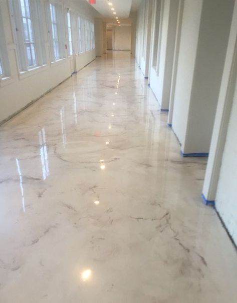 epoxy floors are often chosen for their amazing and bright look, here pearl metallic epoxy floors look wow Metallic Epoxy Floor, Decoration Beton, Smooth Concrete, Concrete Stained Floors, Marble Floors, Basement Flooring, Epoxy Floor, Stained Concrete, Polished Concrete