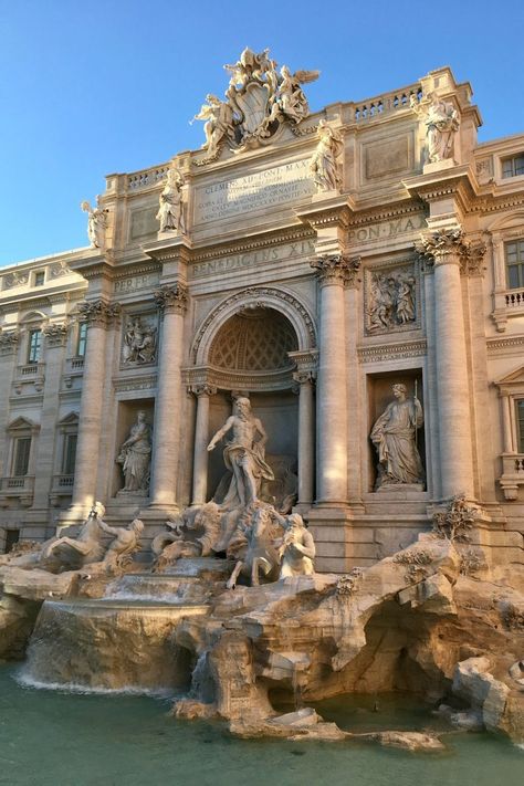 Trevi Fountain, Rome Historical Buildings Aesthetic, Rome Italy Architecture, Ancient Europe Aesthetic, Italian Historical Architecture, Europe Building Aesthetic, Ancient Italian Architecture, Old Archeticture, Classical History Aesthetic, Historical Architecture Aesthetic