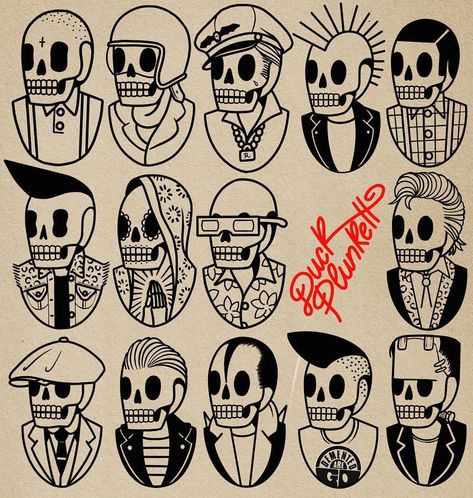 Small Skull Tattoo, Punk Illustration, Traditional Tattoo Old School, Punk Tattoo, Deer Tattoo, Flash Tattoo Designs, Arte Punk, Old School Tattoo Designs, Star Wars Tattoo