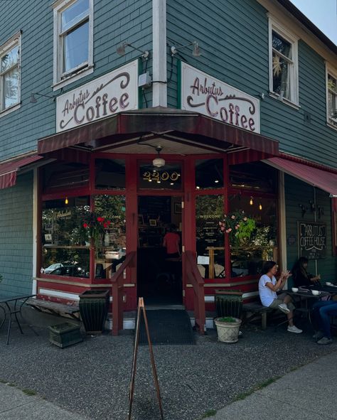 Arbutus Coffee is a neighbourhood corner coffee shop in Kits. We normally walk by but never got in since the space is not too big and, even though, I appreciate the ramp at the entry, ot can be a bit of struggle to stay inside with the stroller when busy. What makes this place special is that it is located in a historic building and they have a nice patio outside with not too much traffic. I was happily surprised to see a little magazine rack with kids books and, bonus points for being next... Grab And Go Coffee Shop, Grab And Go Cafe, Busy Coffee Shop, Corner Coffee Shop, Corner Coffee, Cozy Coffee Shop, Cozy Coffee, Cafe Interior Design, Cafe Interior