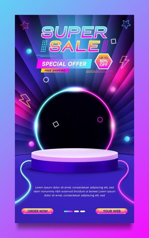 Neon Design Poster, Super Sale Poster, Neon Poster Design, Discount Design, Neon Style, Promo Poster, Graphic Design Ads, Neon Fashion, Neon Design