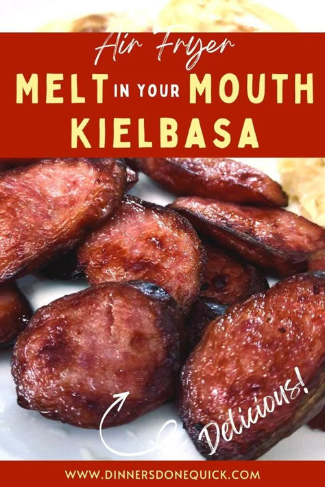 Kielbasa Airfryer Recipes, How To Make Kielbasa Sausage, Quick Easy Healthy Air Fryer Recipes, Air Fryer Kielbasa And Veggies, Air Fryer Recipes Kelbasa, Air Fryer Polish Sausage Recipes, Air Fryer Kielbasa Recipes, Air Fry Kielbasa, Ways To Cook Kielbasa Sausage