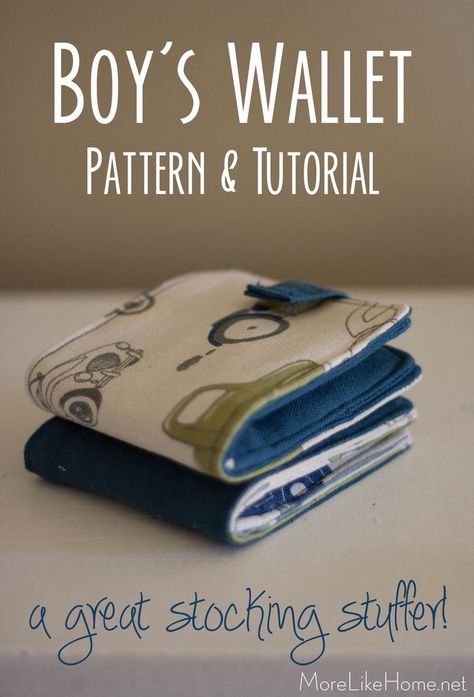 Boy Sewing Projects, Sewing Wallet, Wallet Pattern Free, Wallets For Boys, Wallet Sewing Pattern, Diy Stocking Stuffers, Sew Wallet, Boy Sewing, Simple Wallet