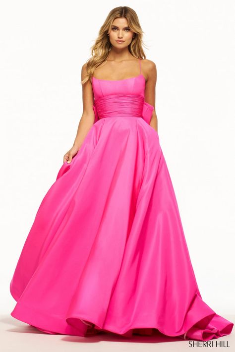 Prom Dress With Bow, Movie Core, Spring Ball, Sherri Hill Prom, Dress Display, Sherri Hill Prom Dresses, Blue Lilac, Pink Prom Dress, Prom Dress Stores