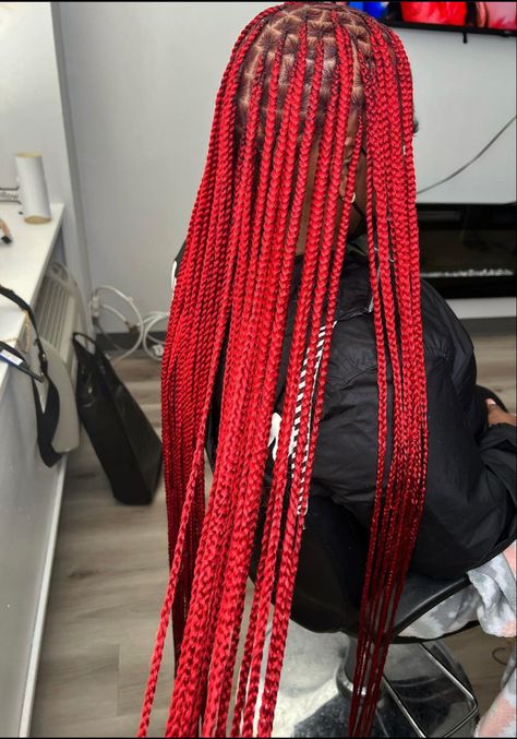 Simple Cute Braided Hairstyles, Styles To Do With Braids, Braided Hairstyles Simple, Braids Types, Red Braids, Simple Braids, Red Box Braids, Small Knotless, Hairstyles Simple