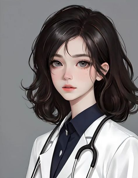 Anime Doctor Aesthetic, Doctor Anime Art, Anime Female Doctor, Female Doctor Drawing, Docter Girl Wallpaper, Doctor Oc, Cartoon Doctor Girl, Doctor Woman, 2pac Art