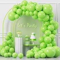 Green Balloon Garland, Green Balloons, Summer Party Themes, Orange Balloons, Balloon Chain, Dinosaur Theme Party, Balloon Ribbon, Garland Arch, Green Balloon