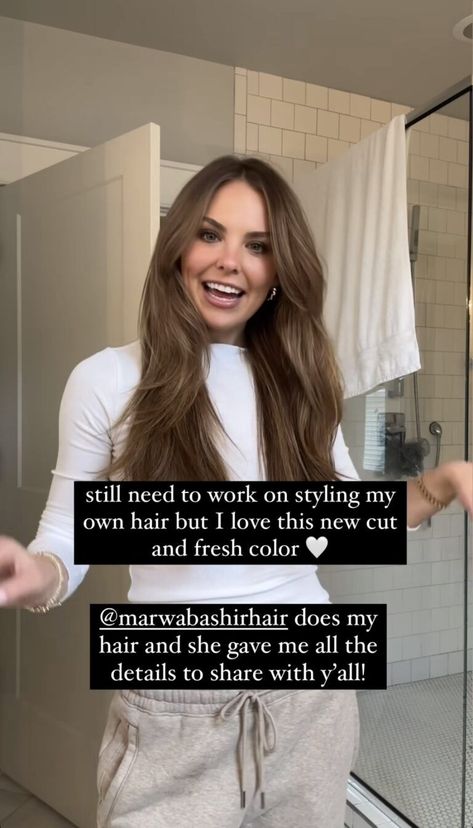 Hannah Brown Hair: The Exact Formula Used for Her New Darker Color Glaze Hair Color Before And After, 5n Hair Color Brown, Hair Color Ideas For Fair Skin, Hannah Brown Hair, Teddy Bear Brown Hair Color, Beige Brown Hair, Natural Ash Brown Hair, Brown Hair With Blonde Balayage, Hannah Brown