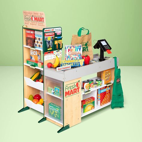 Kids Play Store, Best Cake Mix, Toy Cash Register, Food Stand, Play Food Set, Melissa And Doug, Toy Food, Food Stands, Popular Toys