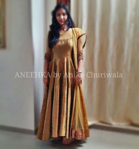 Raw Silk Anarkali, Satin Anarkali, Silk Anarkali, Wedding Options, Women Blouses Fashion, Gold Satin, Ethnic Dress, Anarkali Suit, Indo Western