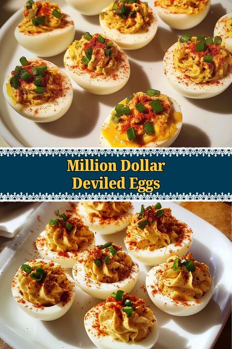 Savor the irresistible taste of these million-dollar deviled eggs, bursting with flavor and creativity! Ideal for parties or as a sophisticated snack, these little bites of joy will leave your guests craving more. Deviled Egg Bar, Creative Deviled Eggs, Loaded Deviled Eggs Recipe Best, Different Deviled Eggs, Deviled Egg Recipes Unique, Southern Thanksgiving Food, Friendsgiving Apps, Deviled Eggs Recipe Best Thanksgiving, Turkey Deviled Eggs