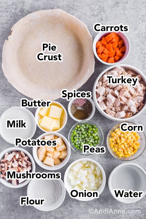 Turkey Pot Pie Individual Turkey Pot Pies, How To Make Pot Pie, Turkey Pot Pie Crust, Turkey Pot Pie Recipe Easy, Turkey Pot Pie Easy, Double Pie Crust Recipe, Turkey Soup From Carcass, Turkey Pot Pie Recipe, Leftover Turkey Casserole