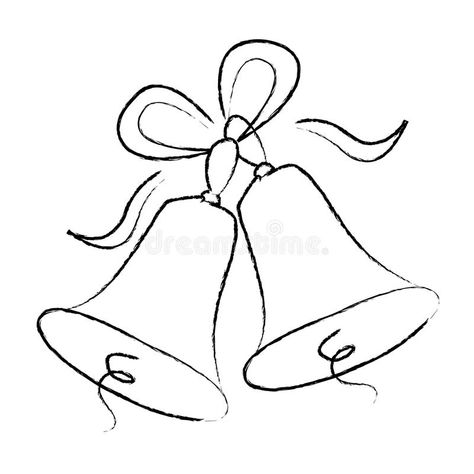 Last Bell Drawings, Wedding Bells Clip Art, Christmas Bells Drawing, Belle Tattoo, Xmas Bells, Bell Art, Wedding Clip, Bff Tattoos, Outline Illustration