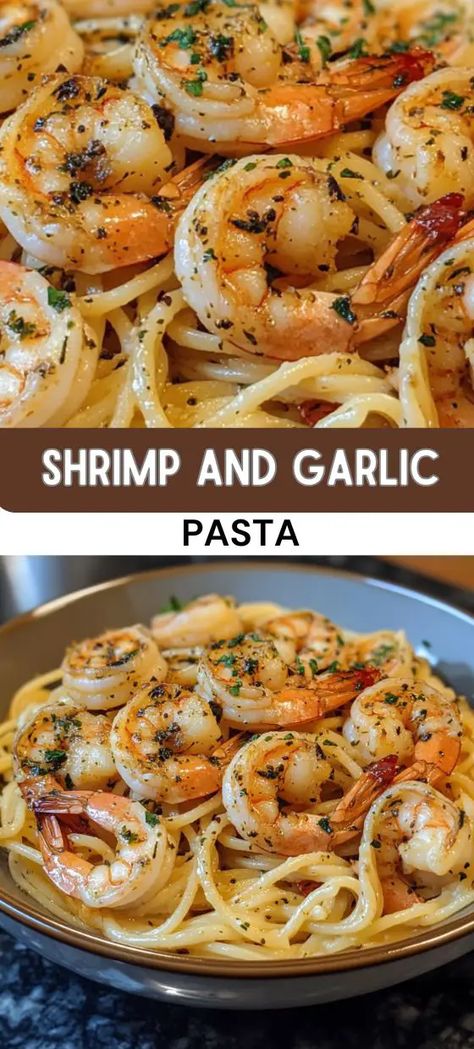 Shrimp and Garlic Pasta Garlic Shrimp Pasta Recipes, Shrimp Pasta Recipes Easy, Garlic Butter Pasta, Cooked Shrimp, Garlic Shrimp Pasta, Butter Pasta, Garlic Butter Shrimp, Buttered Noodles, Shrimp Recipes For Dinner