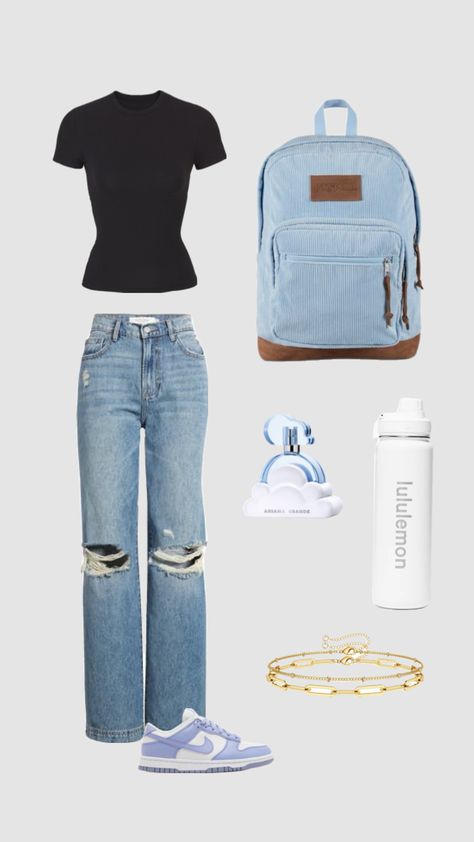 First Day of School Fit #firstdayofschool #firstday #outfit #outfitinspo First Day Of 7th Grade, First Day Of School Outfits, First Day Of School Fits, Cute Middle School Outfits, Middle School Outfits, School Fit, First Day Of School Outfit, 7th Grade, School Fits