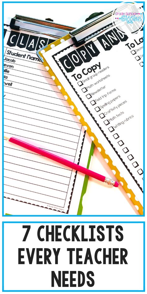 Classroom To Do List Teachers, Teacher Weekly Checklist, Teacher Prep Organization, Classroom Paperwork Organization, Teacher Daily Checklist, 3k Classroom, Track Things, Classroom Checklist, Classroom Corner