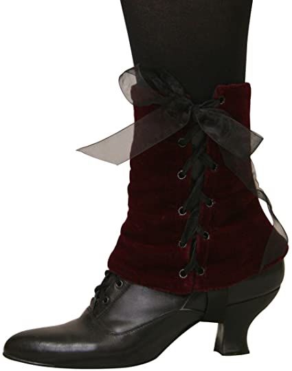 Steampunk Spats, Black And White Costume, Steampunk Shoes, Gothic Boots, Victorian Ladies, White Costumes, Creative Costumes, Black Clothing, Burgundy Velvet