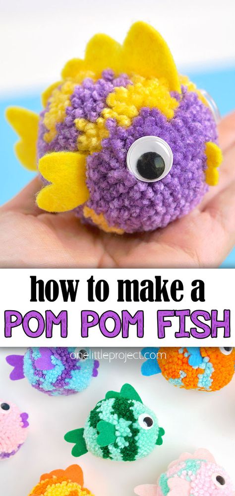 Photo of pom pom fish Pom Pom Fish Craft, Cousin Crafts For Kids, Pompom Animals For Kids, Crafts Using Balloons, Ocean Themed Crafts For Older Kids, Low Mess Crafts For Kids, No Sew Crafts For Kids, Easy Craft Projects For Kids, One Handed Crafts For Adults