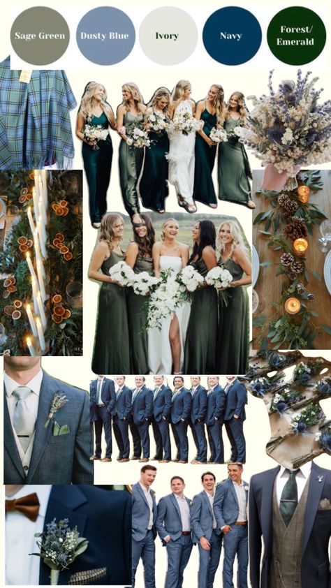 Olive green, forest green, pale blue and navy wedding Green And Navy Wedding, Blue And Navy Wedding, Forest Green Wedding, Olive Green Weddings, Pallet Wedding, Green Themed Wedding, Sage Green Wedding, Wedding Theme Colors, Navy Blue Wedding