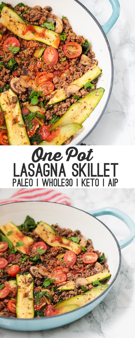 Lasagna Skillet, One Pot Lasagna, Paleo Cookbook, Pot Lasagna, Diner Recept, One Pot Meal, Paleo Diet Recipes, Recipe 30, Diet Vegetarian