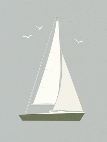 size: 12x9in Art Print: Sailboat Shapes I by Victoria Barnes : Sailboat Doodle, Sailboat Clipart, Sailboat Illustration, Sailboat Drawing, Ideas Cuadros, Sailboat Wall Art, Wooden Sailboat, Sailboat Art, Sailboat Print