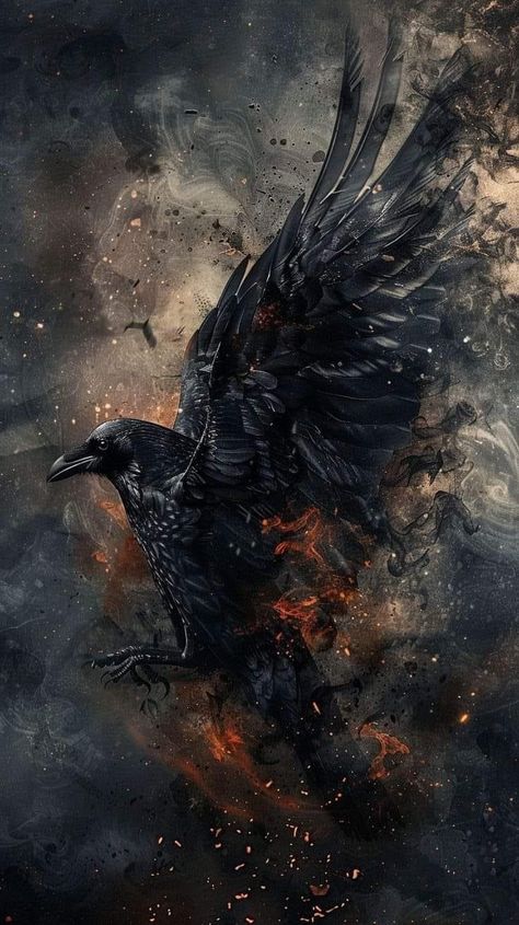 Raven Crow Art, Raven Iphone Wallpaper, Crow Wallpapers Aesthetic, Raven Wallpaper Iphone, Raven Art Dark, Crow Wallpapers, Raven Background, Flying Crows, Crow Artwork