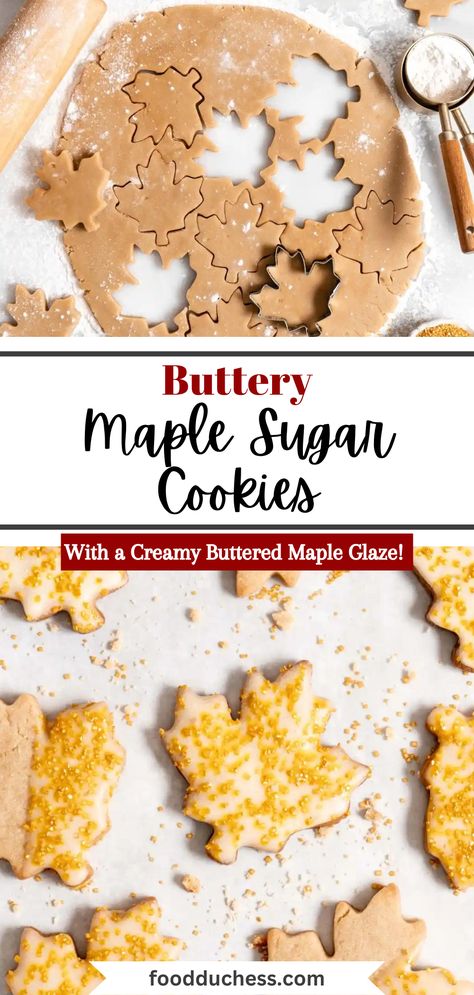 Maple Syrup Peanut Butter Cookies, Maple Syrup Sugar Cookies, Maple Cookie Frosting, Maple Cut Out Cookies, Chewy Maple Cookies, Desserts Sweetened With Maple Syrup, Maple Butter Cookies, Maple Sugar Recipes, Maple Sugar Cookies