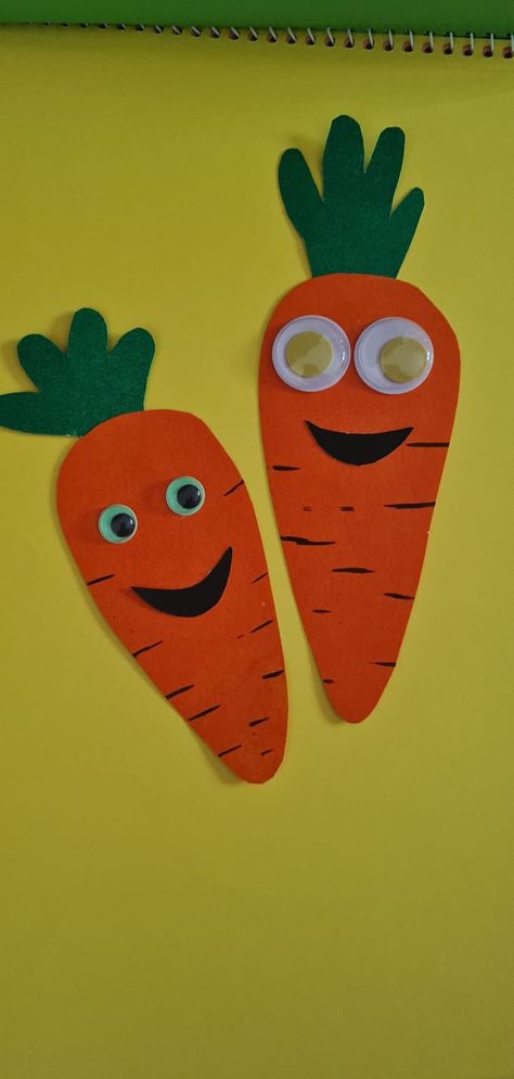 Carrot Crafts For Kids, Carrot Craft Preschool, Vegetables Crafts For Kids Preschool, Orange Crafts Preschool, C Is For Carrot, Carrot Craft, Easter Art Project, Vegetable Crafts, Veggie Art