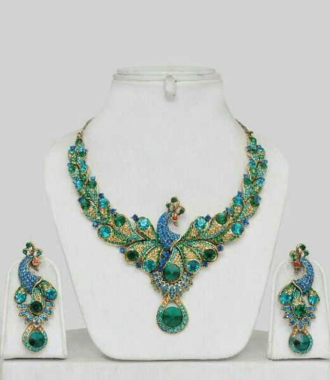 "# My heart is perfect...because you are in it..." I'd take every ste… #generalfiction #General Fiction #amreading #books #wattpad Peacock Jewelry, Bride Fashion, Costume Jewelry Sets, Churidar, Peacocks, Indian Jewellery, Indian Jewelry, Green And Gold, Body Jewelry