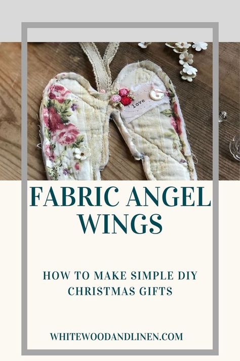 Fabric Angels Diy, Diy Angel Wing Ornaments, Fabric Ornaments Diy Free Pattern, Fabric Angel Ornaments Diy, Diy Angel Wings Easy, Fabric Angel Ornaments, Quilt Upcycle, Rag Angel, Fabric Angel Wings