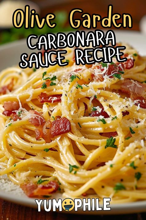 Carbonara Sauce Olive Garden Recipe Olive Garden Pasta Sauce, Olive Garden Carbonara Sauce, Copycat Olive Garden Carbonara, Copycat Olive Garden Chicken And Shrimp Carbonara, Olive Garden Carbonara Pasta, Olive Garden Recipes Pasta, Chicken Carbonara Recipe Olive Garden, Olive Garden Shrimp Carbonara Recipe, Olive Garden Chicken Carbonara Recipe