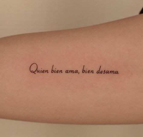 Spanish Quotes For Tattoos, Tattoos In Spanish, Spanish Quotes Tattoos, Ashley Name, Spanish Tattoos, Quotes For Tattoos, Lyric Tattoos, Tattoo Love, Lettering Tattoo