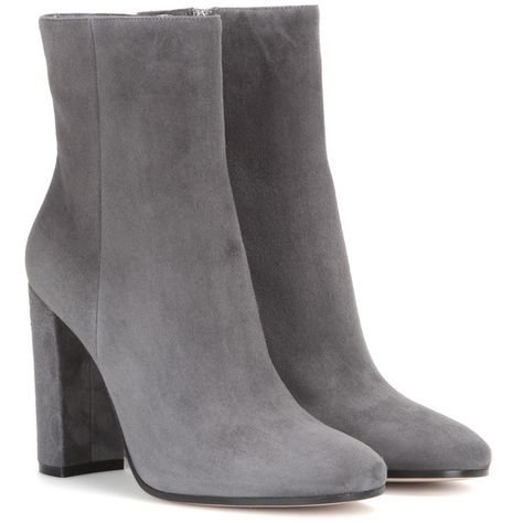 Gianvito Rossi Suede Ankle Boots ($885) ❤ liked on Polyvore featuring shoes, boots, ankle booties, ankle shoes, grey, grey suede bootie, suede ankle booties, ankle boots, gray booties and suede bootie Grey Suede Boots, Grey Ankle Boots, Fashion Shoes Sandals, Ankle Shoes, Purple Shoes, Grey Boots, Cute Boots, Grey Suede, Grey Shoes