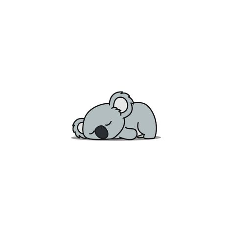 Koala Drawing Simple, Koala Aesthetic Cartoon, Koala Sleeping, Sleepy Mood, Sleeping Cartoon, Koala Tattoo, Koala Illustration, Koala Drawing, Bear Logo Design