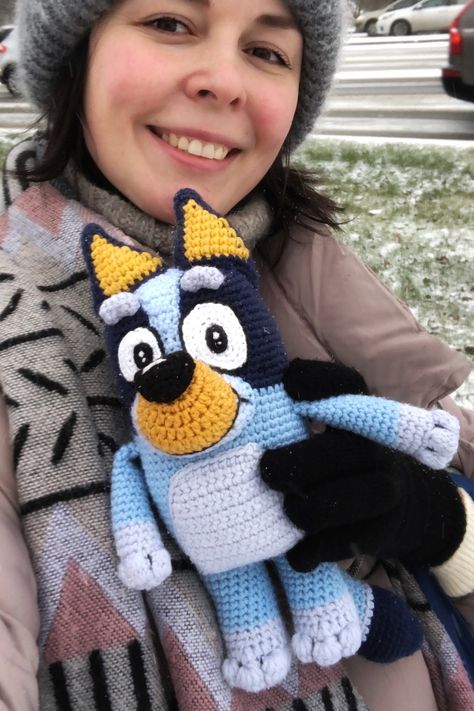 How To Crochet Bluey, Cartoon Amigurumi, Crochet Bluey Pattern, Crochet Characters Amigurumi, Bluey Amigurumi Free Pattern, Character Crochet Patterns, Blue Crochet Pattern Free, Crochet Cartoon, Bluey Crochet Ideas