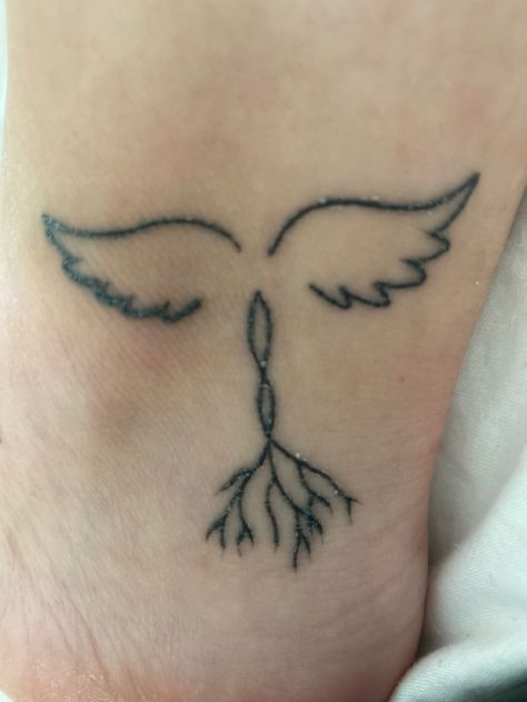 Roots And Wings Tattoo, 2024 Tattoo, Roots Tattoo, Cast Art, Roots And Wings, Wing Tattoo, Wings Tattoo, Neck Tattoo, Girl Scouts