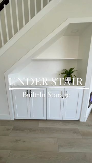 Nicole | Mendez Manor Home Decor & Interiors on Instagram: "Practical and space saving. Under stair built-in storage for the win. 👍🏻 ………………………………………………………… We offer local & online interior design services. Click link in bio (or visit mendezmanor.com) to view our affordable flat rate packages and book a call to learn more! ………………………………………………………… #builtins #builtin #storageideas #understairstorage #builtinstorage #livingroomdecor #livingroomrenovation" Under Stairs Storage Open Plan, Storage Under Floating Stairs, Built In Storage Under Stairs, Niche Under Stairs, Split Level Under Stairs Storage, Stair Built Ins, Under Stair Space Ideas, Ikea Under Stairs Storage, Under Stairs Ideas Living Room