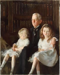 Edmund Tarbell (1862-1938), Portrait of Father and Children (John J. Albright), 1915-1916, Oil on canvas, 54 x 44 inches, Bequest of Richard M. Scaife, 2015.93 Charity Burbage, Greensburg Pennsylvania, Sara Tancredi, Sculpture Furniture, Family Portrait Painting, Piskel Art, Human Poses Reference, Classic Paintings, Arte Inspo